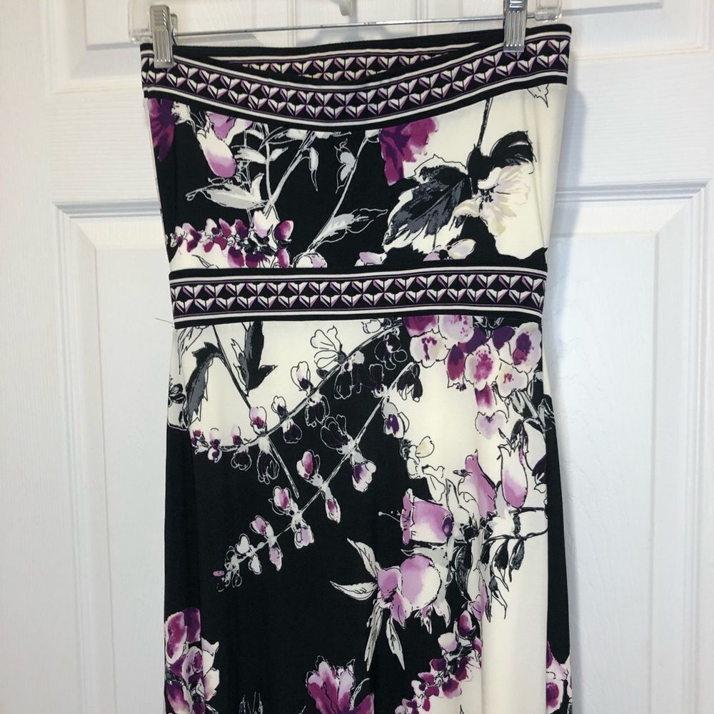 White House Black Market strapless bodycon floral maxi dress size xxsmall - Picture 9 of 16